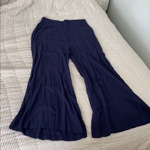 dark blue flowy pants